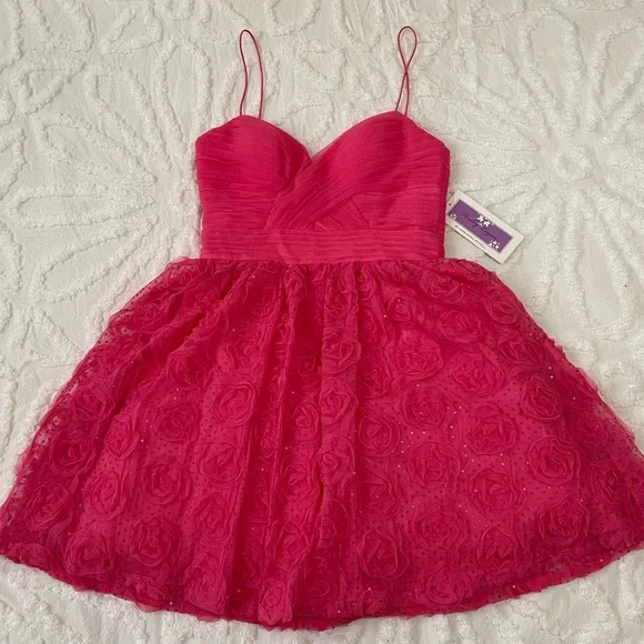 NWT Sparkly Pink Semi-Formal Dress - Picture 2 of 10